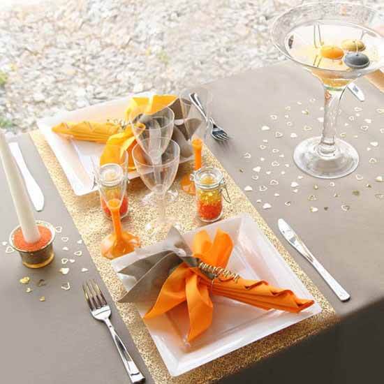 gray orange colors table decoration ideas fall decorating 12 Ideas to Decorate your Table for Halloween