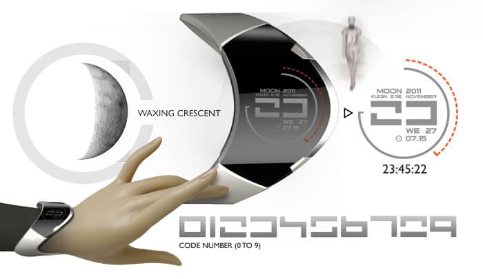 moon002 15 Stunning Futuristic Watches Concept Designs