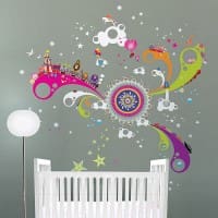 zoom_Fun_of_the_Fair_stickers_and_cot zoom Fun of the Fair stickers and cot Appealing Wall Stickers Ideas for Kids Bedroom