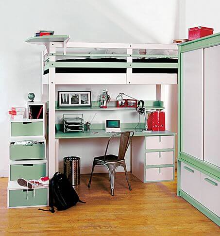 Loft Bed With Desk by Espace Loggia