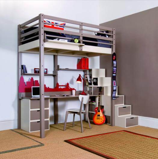 Loft Bed With Desk by Espace Loggia