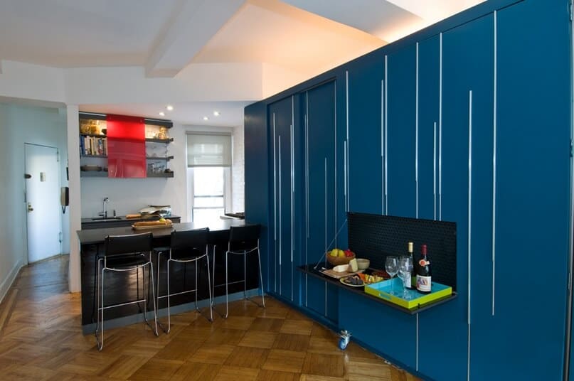 Blue-custom-cabinetry-and-kitchen