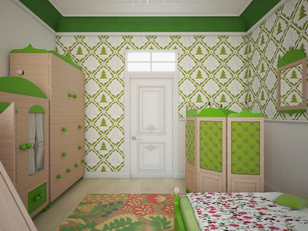 Green-wallpaper-with-fir-trees