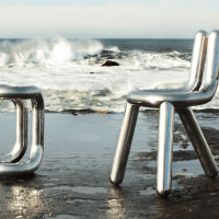 Engineered stainless steel furniture by Toni Grilo, Riluc brand