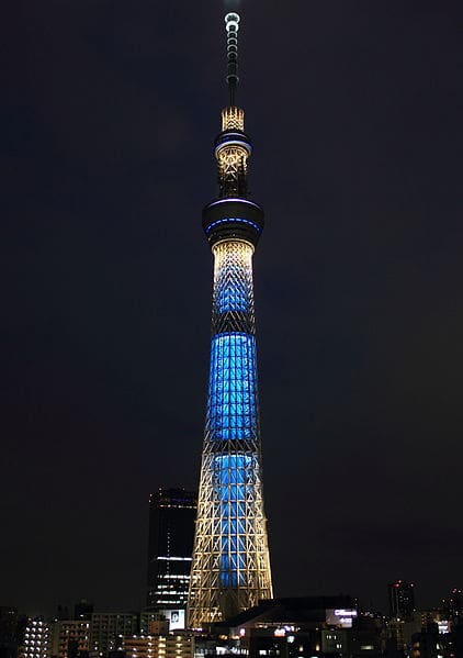 Japan-tallest-structure-Sky-Tree-at-night