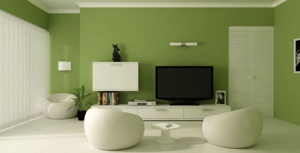 green-wall-painting-minimalist-living-room