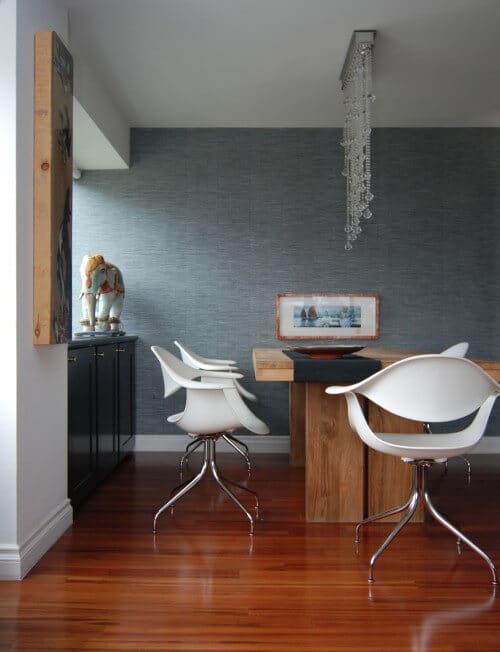 contemporary-dining-room-with-white-swag-leg-chair