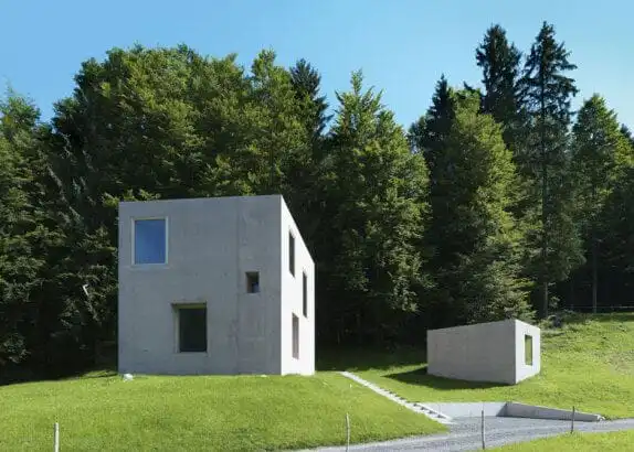Concrete box house architecture by Olkruf Architecture
