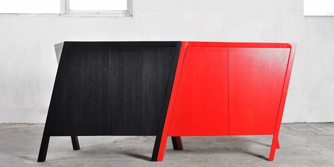 Red-and-black-modular-cabinets