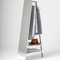 Interesting Clothes Hanger with Floor Mirror for Bedroom