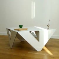 Minimalist White Coffee Table by Jules Barrès and Pierre Guillou