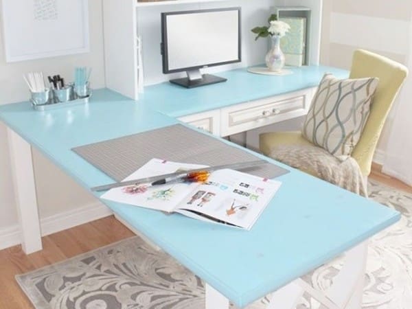 Home Office White with blue details
