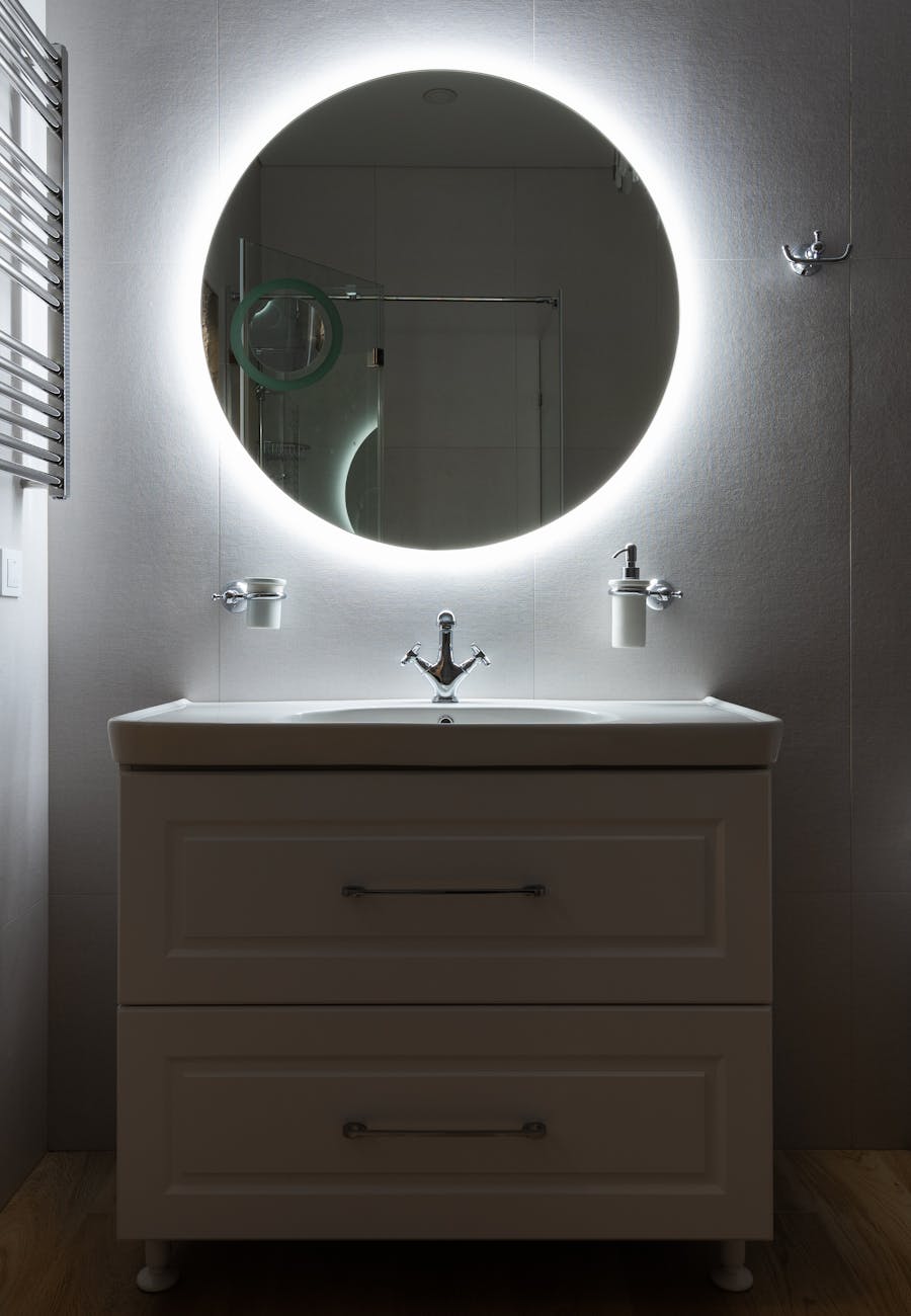 LED mirror featured in plumber-approved bathroom upgrades