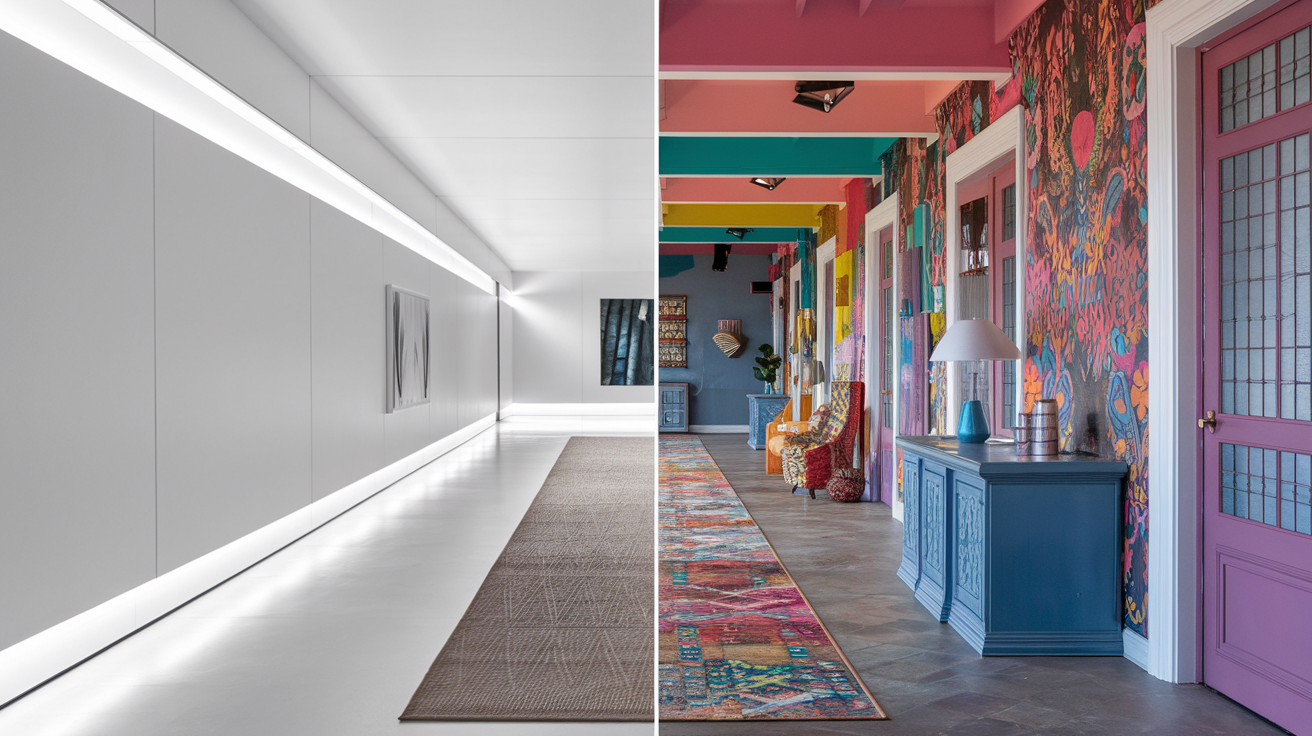 White Hallway vs. Colorful Corridor: Which is Better for Your Home?