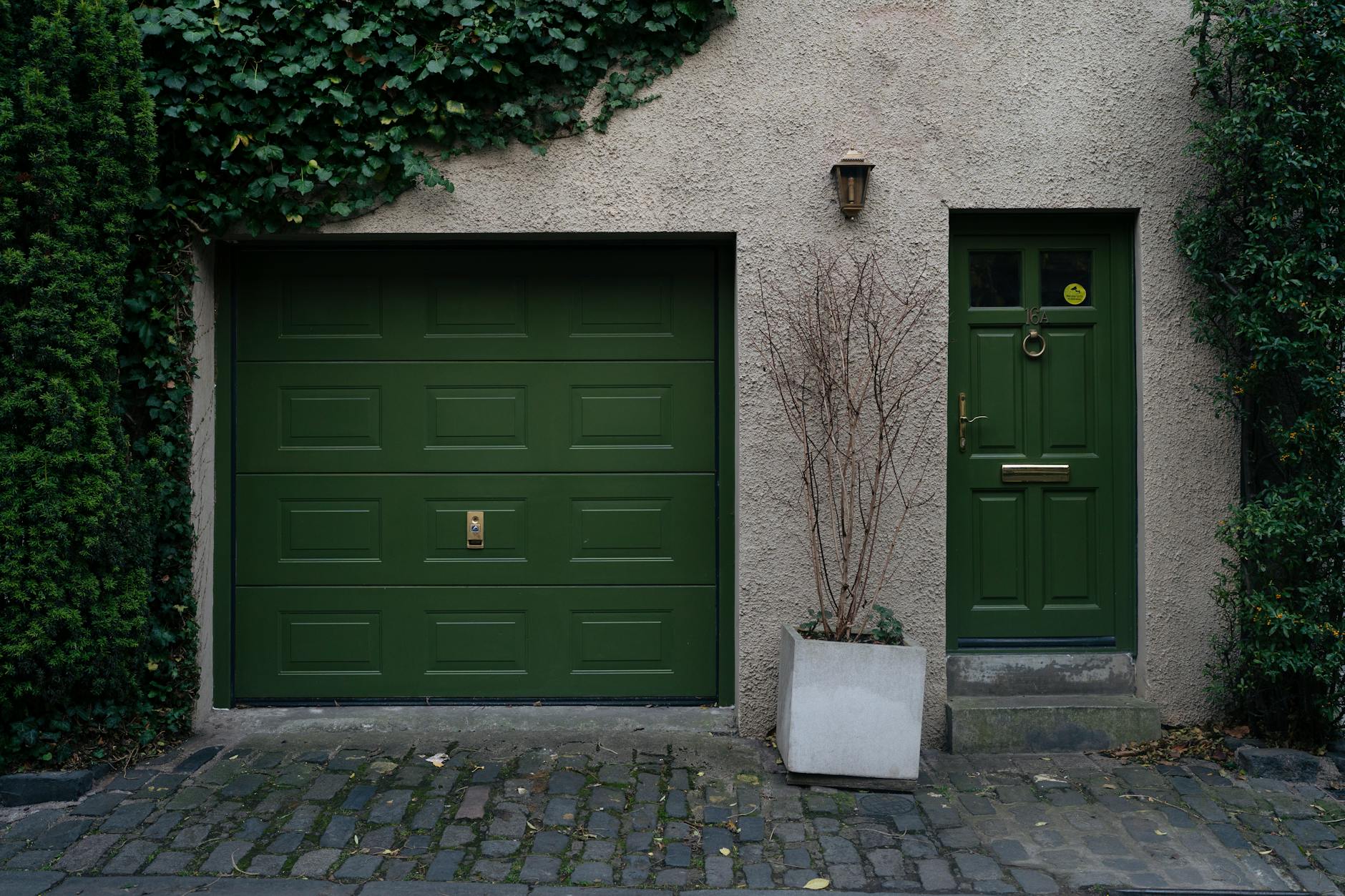 charming green doors in edinburgh street scene