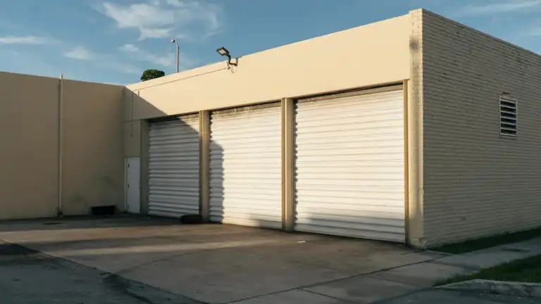 industrial building with closed garage doors