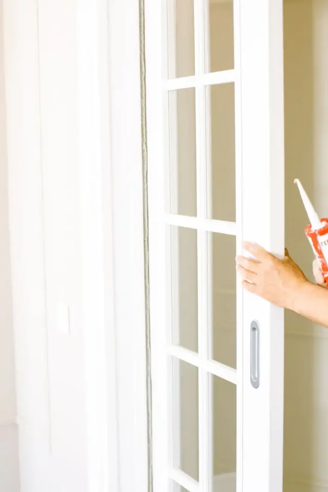 white sliding door