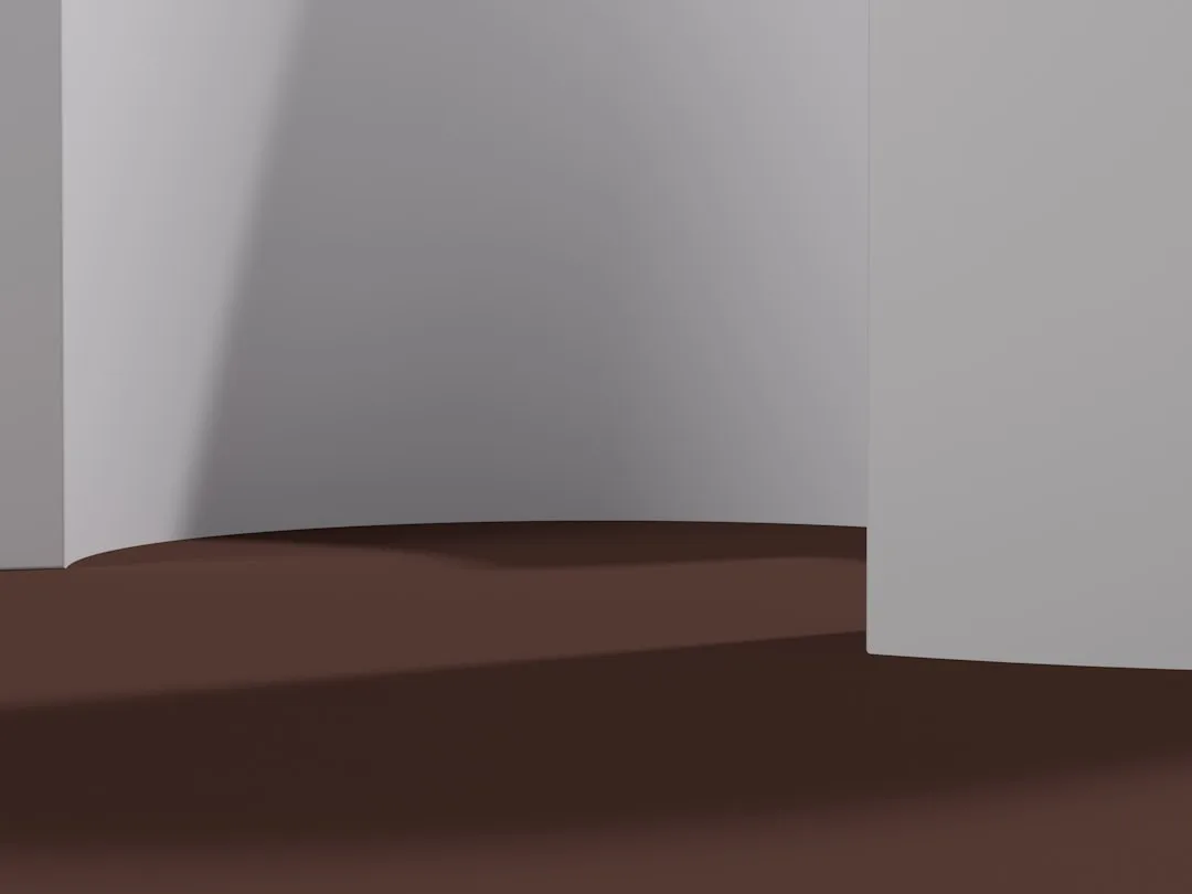 Minimalist 3D render of chocolate brown floor plat